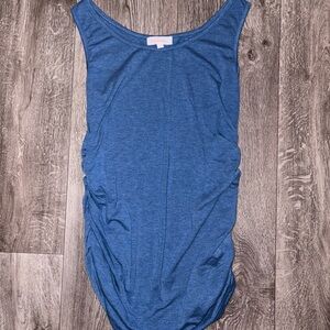 Women's Blue Sleeveless Maternity Top